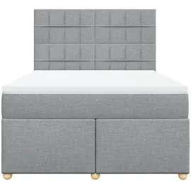 vidaXL Boxspringbett 140 x 200 cm Hellgrau