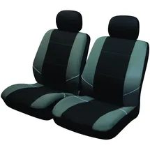 Sakura Merton SS3633 Autschonbezüge, schwarz-grau, Vordersitze und Kopfstützenbezügen - vollständiges Set, universelle Passform, elastische Säume, Seiten-Airbag-kompatibel, maschinenwaschbar
