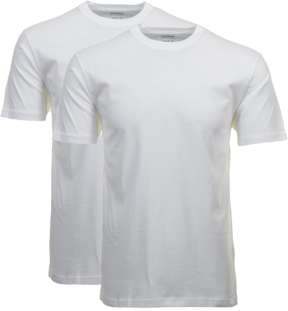 RAGMAN Herren T-Shirt Vorteilspack - 1/2 Arm, Unterhemd, Rundhals Weiß S 6er Pack (3x2P)