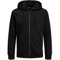 JACK & JONES Basic Reißverschlusspullover Black / Regular Fit XL