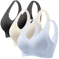 DMATAP 3er Pack Bh Damen Bh Ohne Bügel Große Größen Super Push Up Bh Dirndl Bh Push Up Extrem Bh Rückenfrei Sport Bh Damen Starker Halt Bh Verlängerung - 85C