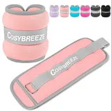 Cosybreeze Gewichtsmanschetten Fuß Gewichte für Beine und Arme Fußgewichte und Fußgelenkgewichte für Fitnessstudio Bewegung Laufen Joggen 3kg 1 Paar Gewichtsmanschetten Hand, Hellrosa