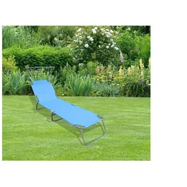 VCM Gartenliege 185 x 55 x 24 cm blau klappbar 