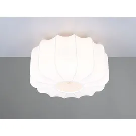 meineWunschleuchte Ausgefallene LED Deckenleuchte mit Stoff Weiß, Ø 40cm