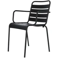 Stapelsessel Mya Metal aus Aluminium, Schwarz