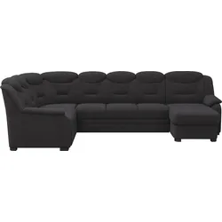 Wohnlandschaft COTTA "Marcus U-Form", schwarz, B:330cm H:99cm T:211cm, 100% Polyester, Sofas, Bequeme Wohnlandschaft in klassischem Design mit hoher Rückenlehne