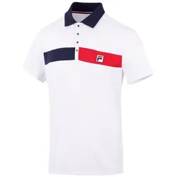 Fila Tennis-Polo Jayden (100% rec. Polyester, klassisch Look) weiss/rot/navy Herren