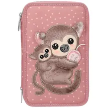 DEPESCHE TOPModel 3 Fach Federtasche Affen Applikation JUICY