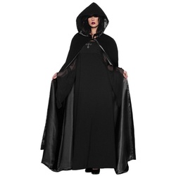 Underwraps Kostüm Kapuzencape für Fasching – Vampir Hexen Umhang, Düsterer Umhang in hoher Qualität schwarz