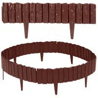 Clanmacy Rasenkante Holzoptik Beeteinfassung Kunststoff Beetzaun Beetumrandung Palisade braun 460 cm