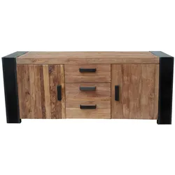 SIT Möbel CROCO Sideboard Metall/Teak Antikfinish - Schwarz