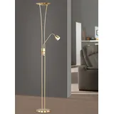 Led Deckenfluter Arizona Mit Leselampe & Dimmer 180cm Hoch, Messing