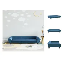 vidaXL Kindersofa Blau 100x50x26 cm Samt