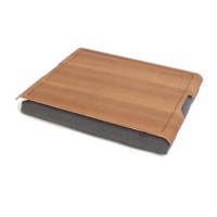 Bosign Laptop Tablett Knietablett Laptray Anti-Slip Teak Wood Salt & Pepper