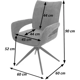 Mendler 6er-Set Esszimmerstuhl HWC-O78, Küchenstuhl, drehbar Auto-Return, Stoff/Textil Chenille (310g/m2) Öko-Tex ~ hellbraun