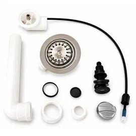 keenberk Spülenablauf Spülen-siebkorbventil 3 1/2 Zoll Ø 114 mm mit Seil-Drehbetätigung