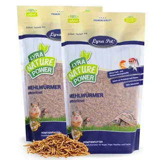 Lyra Pet 2 x 10 Liter Lyra Pet® Mehlwürmer getrocknet im Beutel