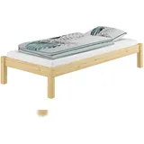 Erst-Holz Einzelbett Futonbett 90x200 Kiefer natur Massivholz-Bettrahmen Rollrost aus Federleisten 60.35-09FL