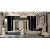 Xlmoebel Komplettschlafzimmer 7-teiliges Chesterfield Möbel-Set für das Schlafzimmer mit Bett, (7-tlg., Schlafzimmer-Set), Hergestellt in Europa weiß