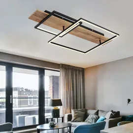 GLOBO Memory Deckenleuchte 1x LED 24,0 W Holzoptik schwarz