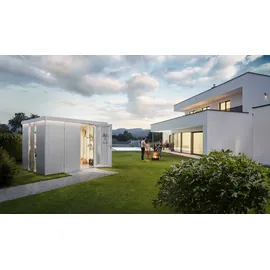 Biohort Gerätehaus Neo 1D Doppeltüre Silber-Metallic