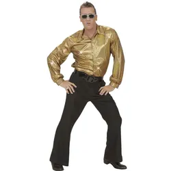 Glitzerhemd Disco Fever Gold Für Herren - XL