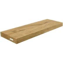 holz4home Schwebendes Wandregal aus Eiche 60cm Ohne Baumkante Natur