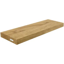 holz4home Schwebendes Wandregal aus Eiche 60cm Ohne Baumkante Natur