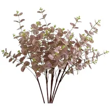 layba Künstlicher Eukalyptus 3er Set 85cm Realistische Kunstpflanze mit Mehreren Zweigen, Einfach Kürzbar für Mehr Volumen, Ideal als Dekozweige für Hochzeit, Wohnzimmer, Büro. Pflegeleicht (Altrosa)