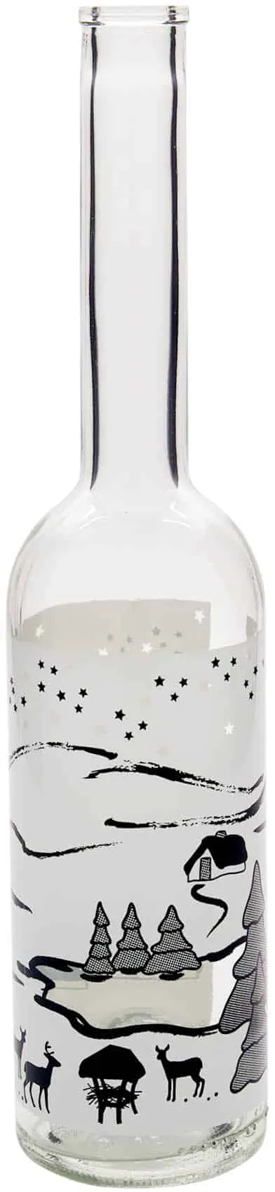 500 ml Bottiglia di vetro 'Opera', motivo: Bianco sogno d'inverno, imboccatura: ...