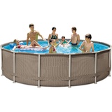 garten&freizeit.de Summer Fun Frame Pool Set Rattan Braun 427 x 107 cm (3000130)