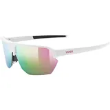 Uvex vectiv Sportbrille, white matt - mirror Pink/CAT3