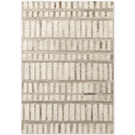 vikosa Linara, creme braun, B:160cm H:15mm L:230cm, Wolle, Teppiche, Handgemacht, Grafisch, Streifen, Natur, Wolle, Wohnzimmer,Schlafzimmer