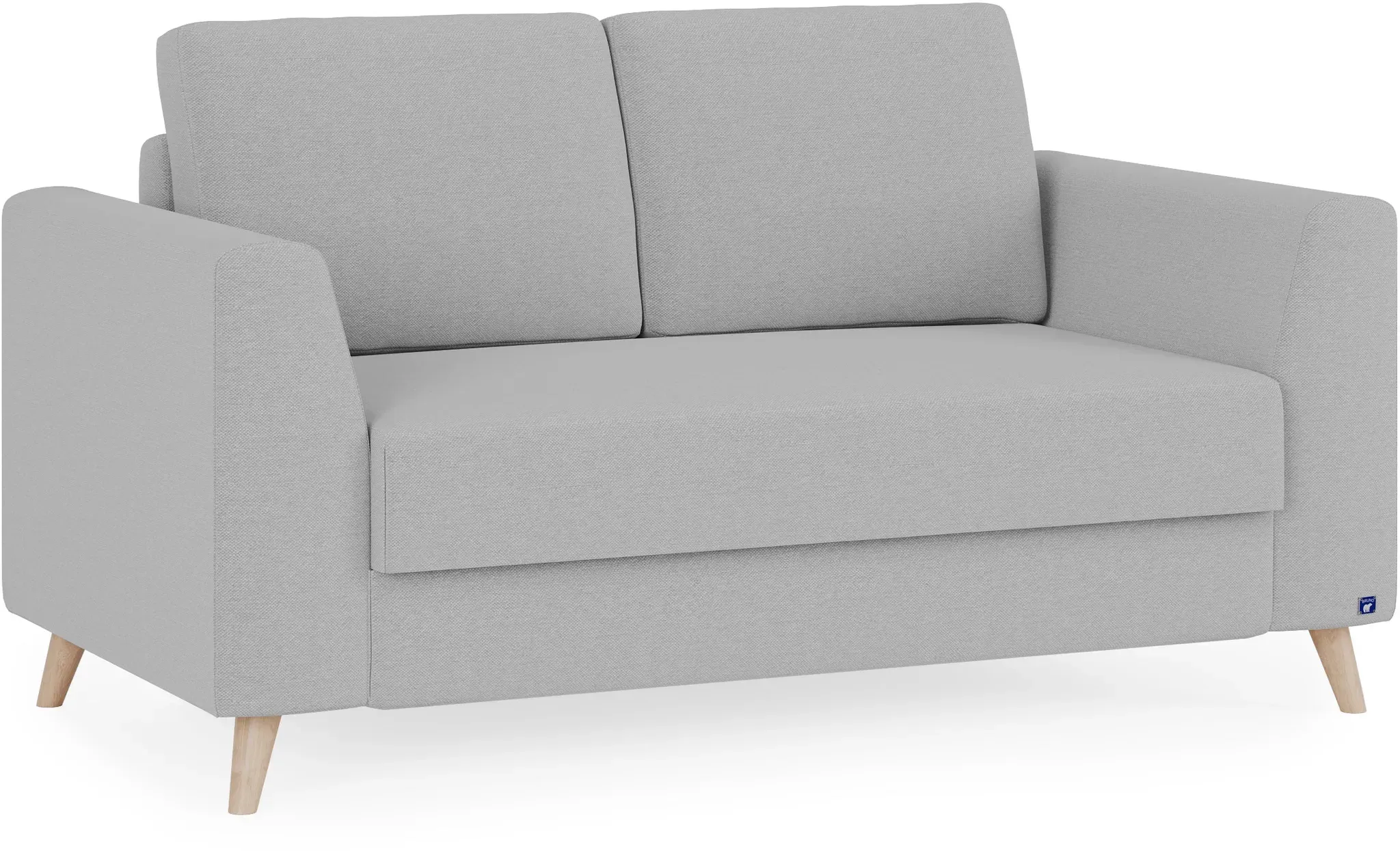 BRUNO Schlafsofa 120cm in Hellgrau | stabiles Massivholz & Boxspringkomfort