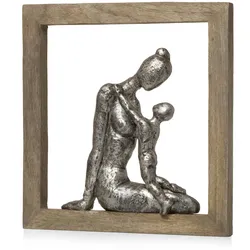 Moritz Skulptur Rahmen abstrakt Mutter mit Kind | zum Aufhängen | 29 x 27 x 3 cm | Geschenk | Mutter Sohn Tochter