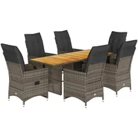 vidaXL Garten-Bistro-Set 7-tlg. Grau