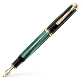 Pelikan Souverän M600 Kolbenfüller schwarz/grün/gold B (breit)