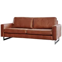 KAWOLA Sofa VILNIUS 3-Sitzer Lederfaserstoff cognac
