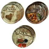 6er Set Pizzateller 33cm Flour 2x Olive + 2x Salami + 2x Lieblingspizza