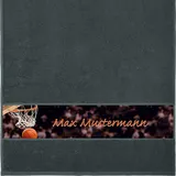 Erwin Müller Handtuch mit Namen - personalisiert - Motiv Sport - Basketball - viele Farben & Motive - Dusch-Handtuch - anthrazit - Größe 50x100 cm - persönliches Geschenk mit Wunsch-Name