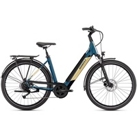 Ghost E-Teru B Essential Low EQ«, - Hochwertiges E-Bike in petrol blue/beige für komfortable Stadtfahr