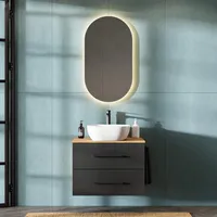 Planetmöbel Badmöbel Set LUX 70 cm mit Waschbecken 42