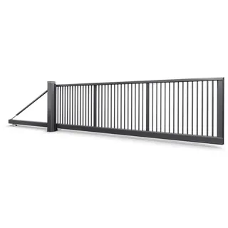 MR-Shop Schiebetor freitragend Premium elektrisch, anthrazit, 7.000 mm x 1.800 mm
