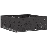 vidaXL Feuerstelle Quadratisch Schwarz 80x80x30 cm Stahl