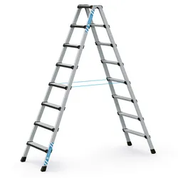 Zarges Comfortstep B Stehleiter mit gepolsterter Stufen-Vorderkante 2x8 Stufen