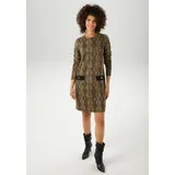 Aniston CASUAL Jerseykleid Schlangen-Muster Schwarz/Beige 46