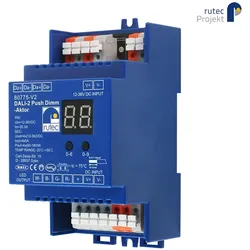 Rutec Projekt DALI-2 Push Dimm-Aktor DC REG DALI-2 DT6, für 12/24V, mehrfarbig, 1-4 Adressen, 1-4 Kanäle RUP-PHZ775-V2