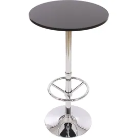 Mendler Bartisch Bari Ø60 cm höhenverstellbar Schwarz