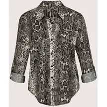 Madeleine Hemdbluse mit Unikat-Print Weiß 36