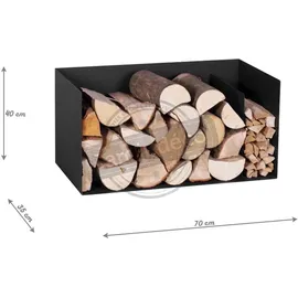 Magnus Kaminholzregal R126 Holz, Stahl 70 x 35 x 40 cm Schwarz